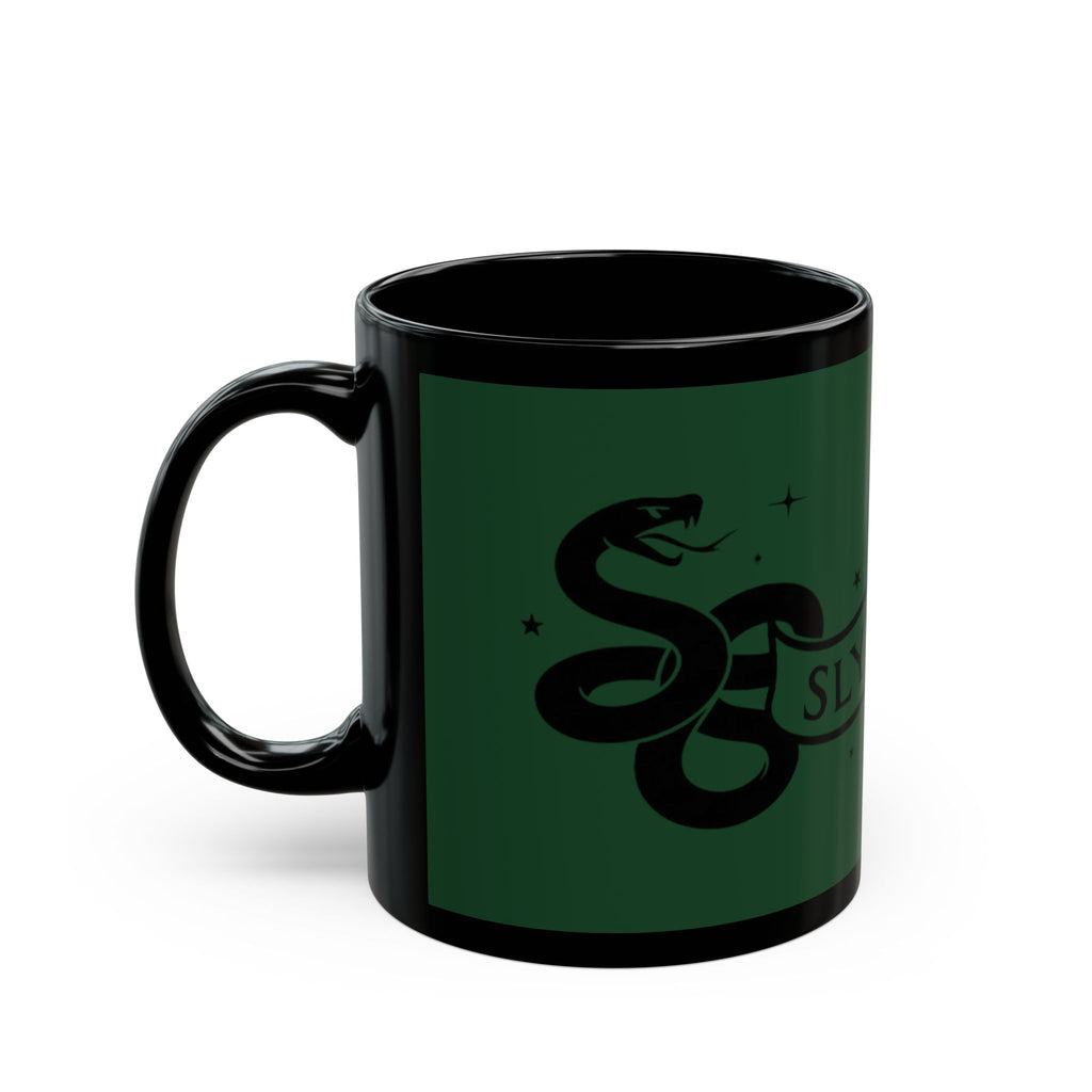 Slytherin Snake Inspired Castle Mug, Black Ceramic Coffee Cup