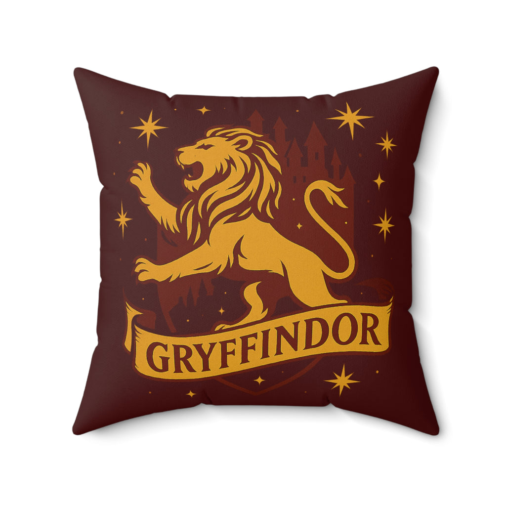Gryffindor Lion Pillow | Hogwarts House Decor | Harry Potter Inspired Lion Cushion