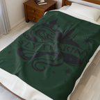 Slytherin Crest Inspired Velveteen Plush Blanket