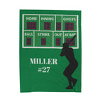 Baseball Blanket, Personalized Sports Team Gift, Last Name and Number, Player Fan Grandparents Parents, Custom Soft Plush Throw, Team Spirit