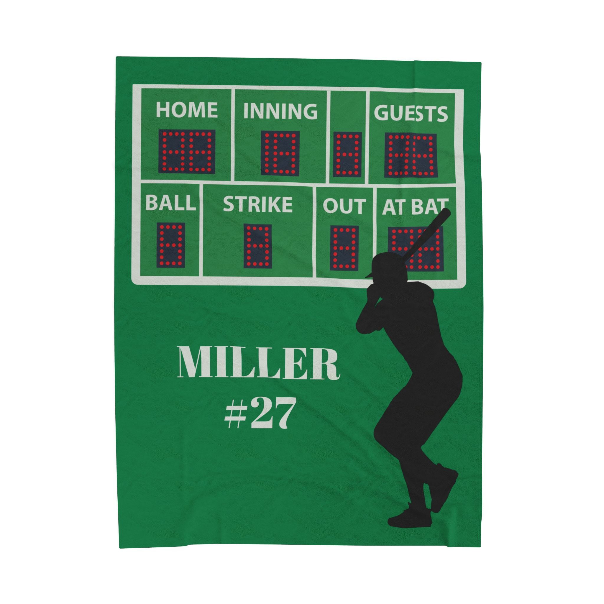 Baseball Blanket, Personalized Sports Team Gift, Last Name and Number, Player Fan Grandparents Parents, Custom Soft Plush Throw, Team Spirit