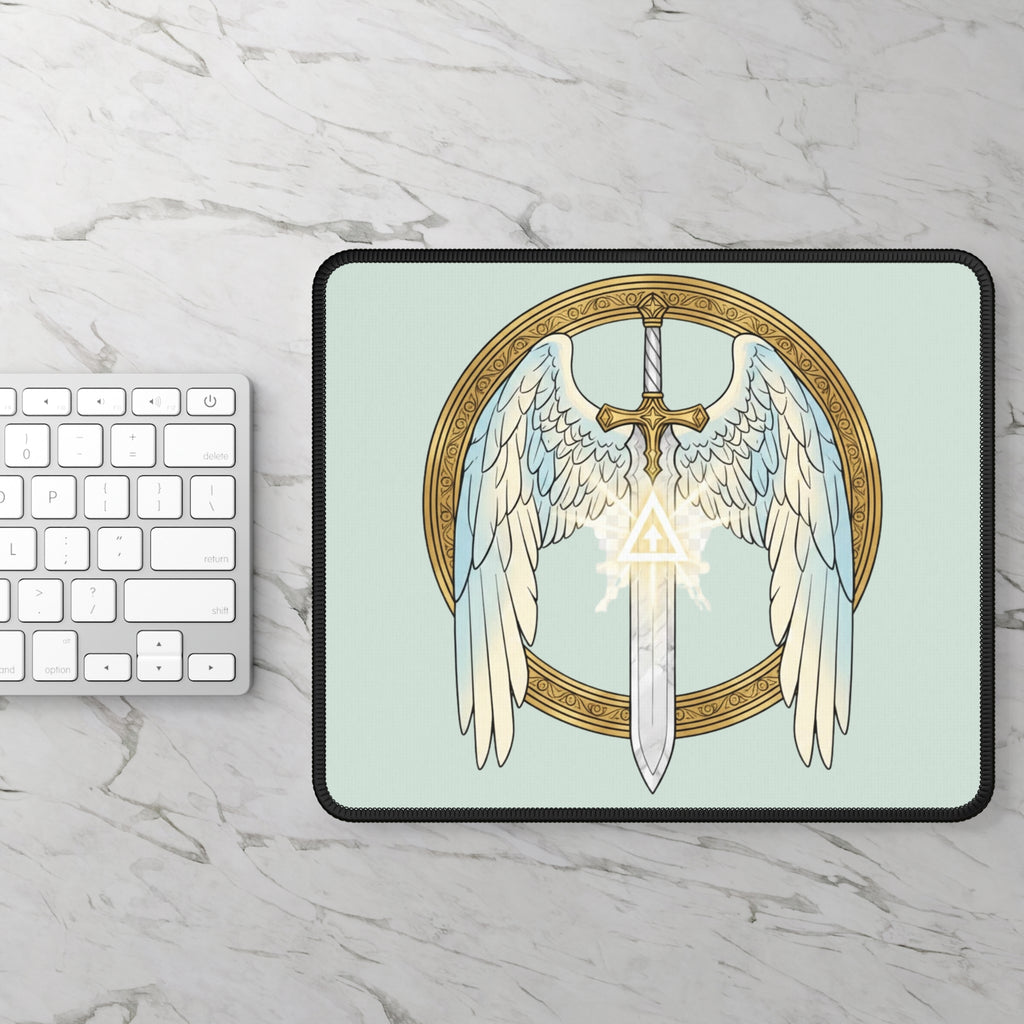 White Mana Gaming Mouse Pad – Magic the Gathering Inspired | RPG Desk Mat | Gamer Setup Accessory | Order & Protection Design