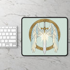 White Mana Gaming Mouse Pad – Magic the Gathering Inspired | RPG Desk Mat | Gamer Setup Accessory | Order & Protection Design