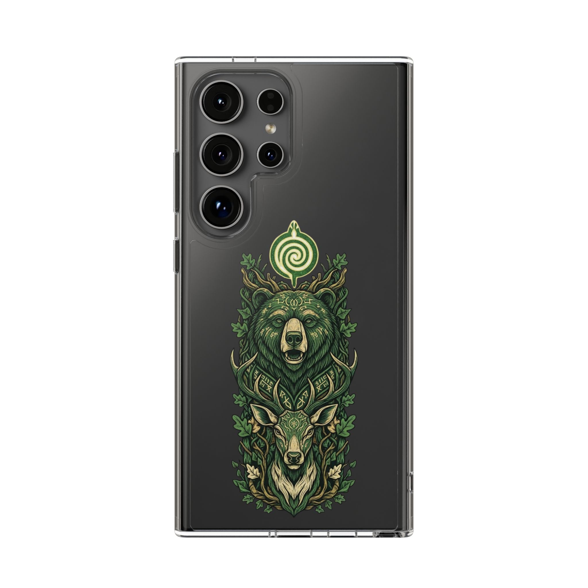Phone Case — Forest Spirit Bear & Stag Clear Impact‑Resistant Case