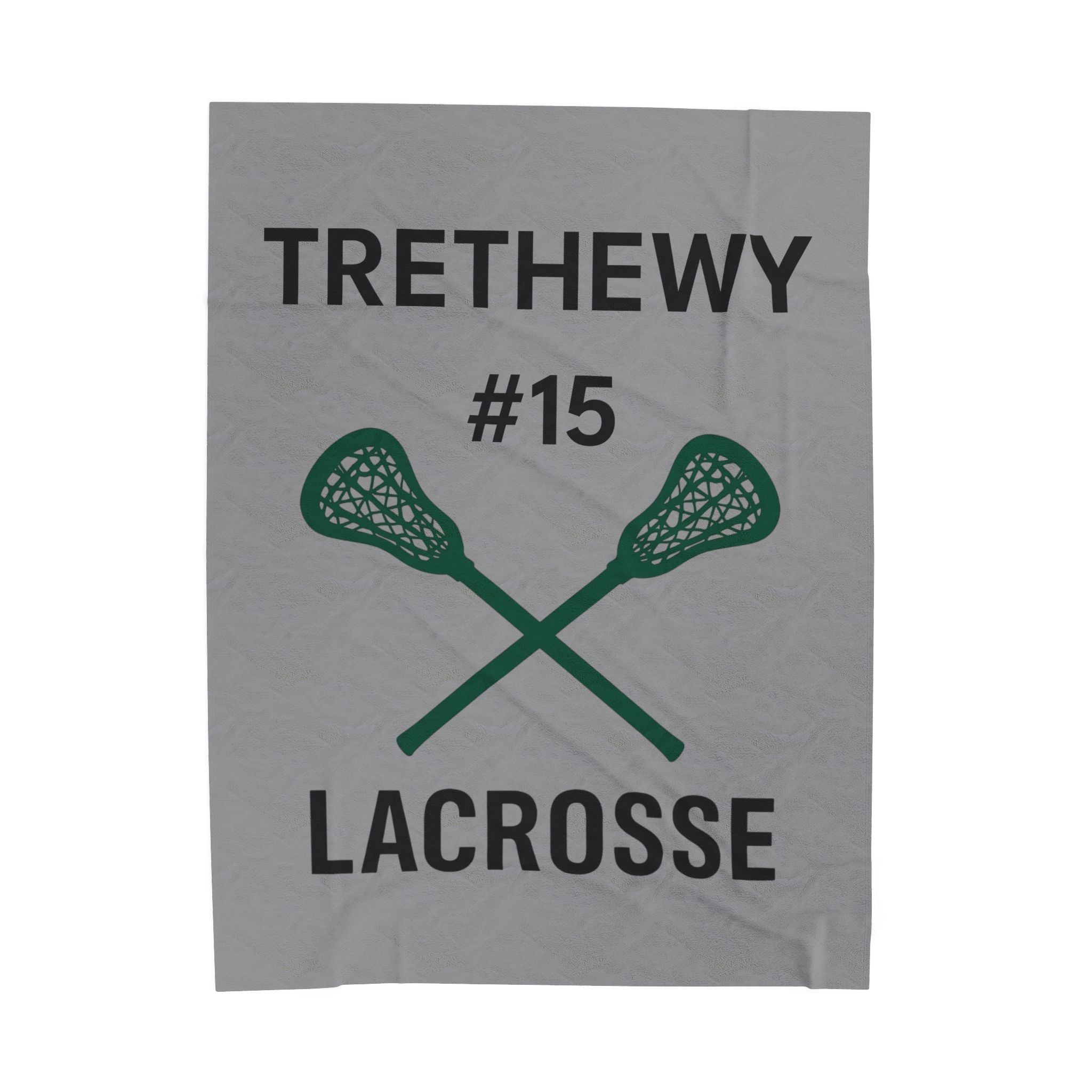 Personalized Lacrosse Velveteen Plush Blanket, Sports Gift, Teen Room Decor, Custom Throw for Athletes, Graduation Present