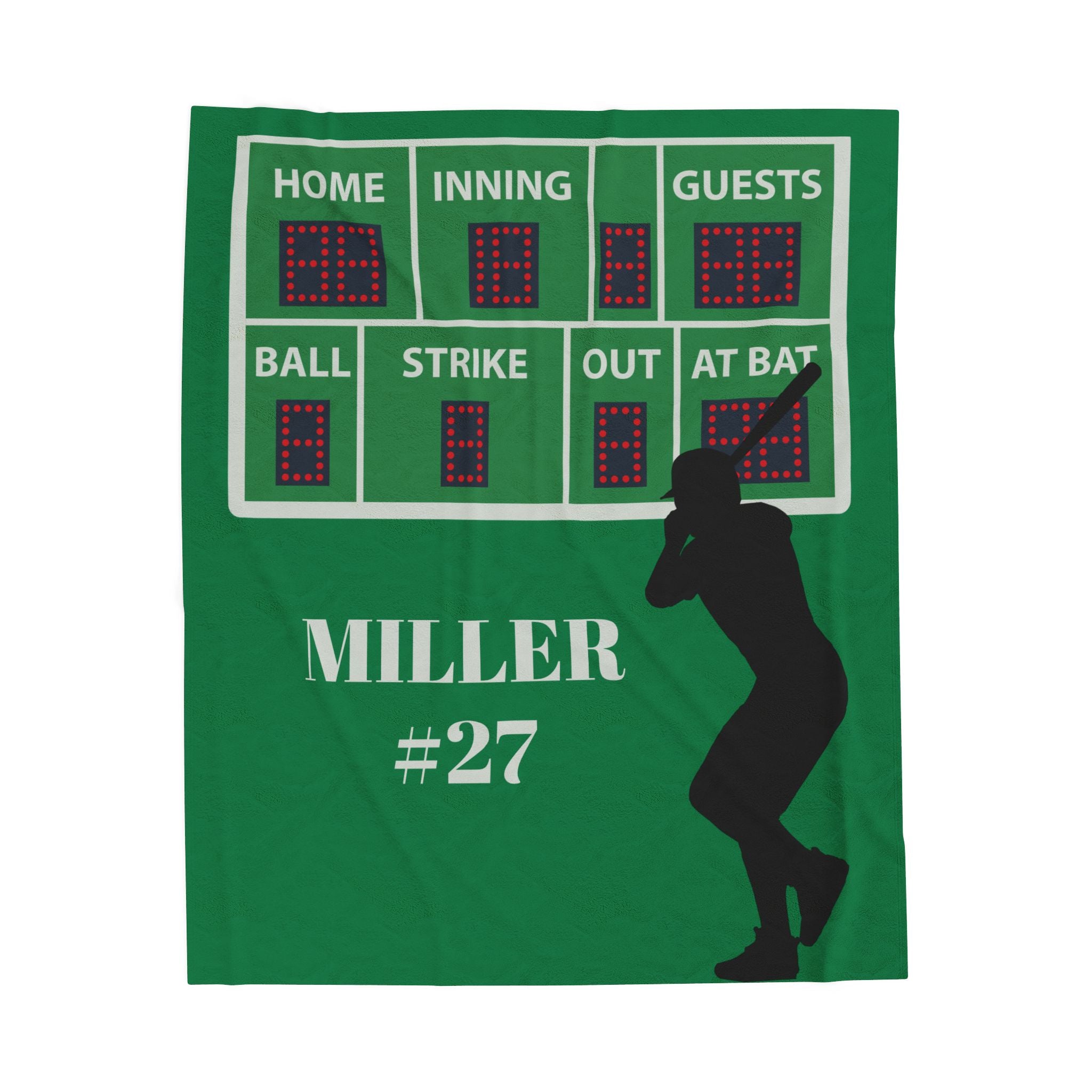 Baseball Blanket, Personalized Sports Team Gift, Last Name and Number, Player Fan Grandparents Parents, Custom Soft Plush Throw, Team Spirit