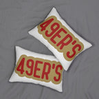 49ers Throw Pillow - Red & Gold Football Fan Cushion, Game Day Home Décor, Sports Gift