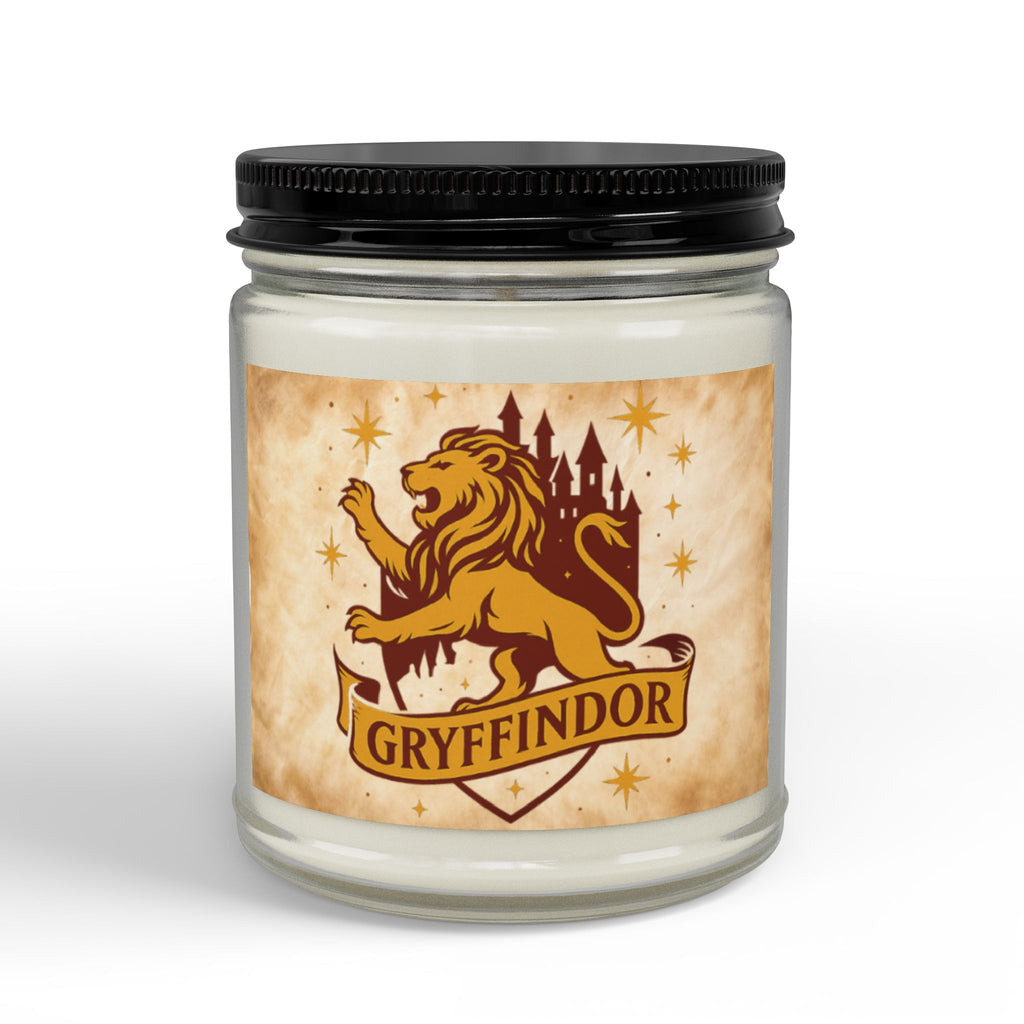 Gryffindor House Inspired Candle | Wizarding World Inspired Soy Wax Candle | Lion Crest Decor