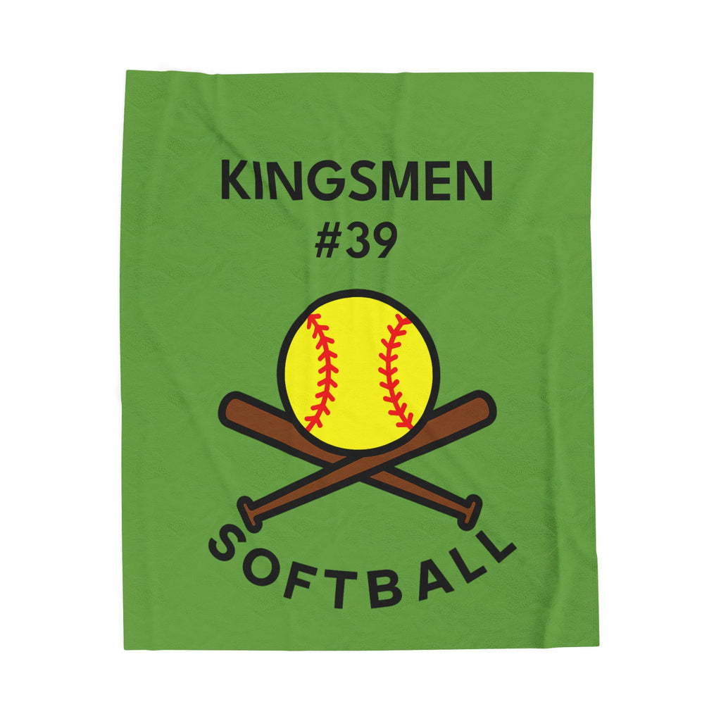 Softball Throw Blanket, Personalized Sports Gift for Players, Parents, Grandparents, Last Name and Jersey Number