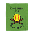 Softball Throw Blanket, Personalized Sports Gift for Players, Parents, Grandparents, Last Name and Jersey Number