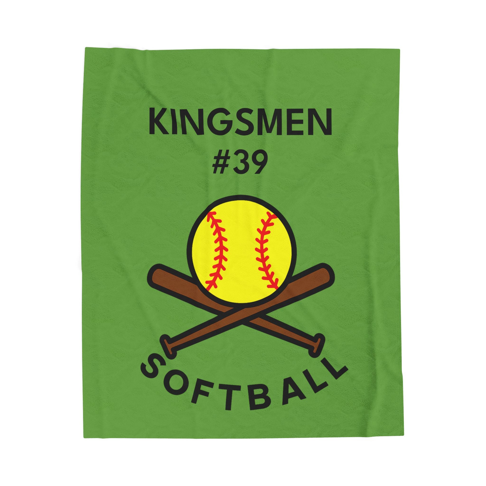 Softball Throw Blanket, Personalized Sports Gift for Players, Parents, Grandparents, Last Name and Jersey Number