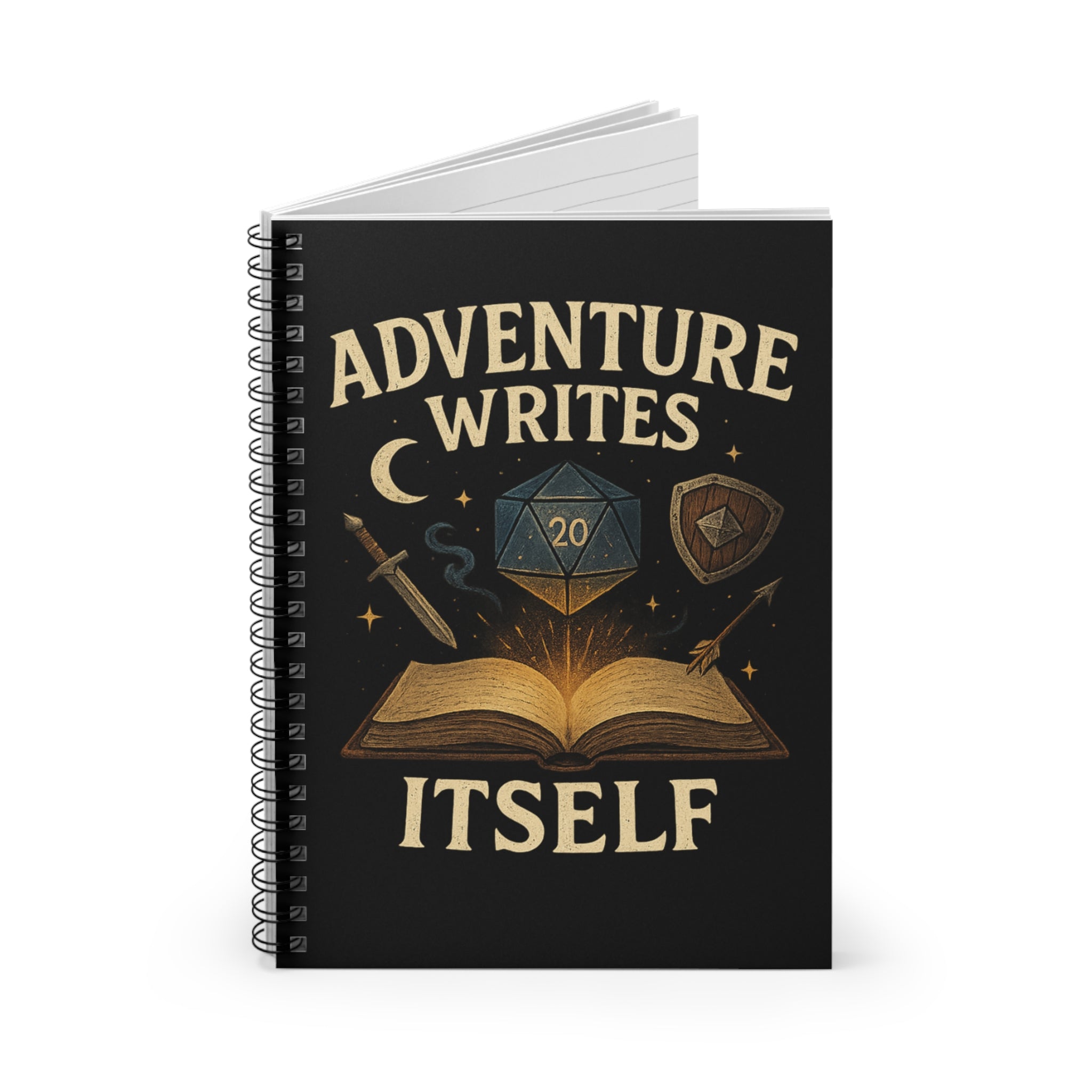 Adventure Writes Itself Spiral Notebook - D&D Journal, Gaming Notepad, Fantasy Writing, Gift for Gamers, Roleplaying Notes