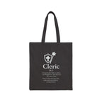 Cleric Canvas Tote Bag, DnD Reusable Canvas Bag for Tabletop Gamers, RPG Players, and Fantasy Fans, Gift for Gamers, DnD Accessories