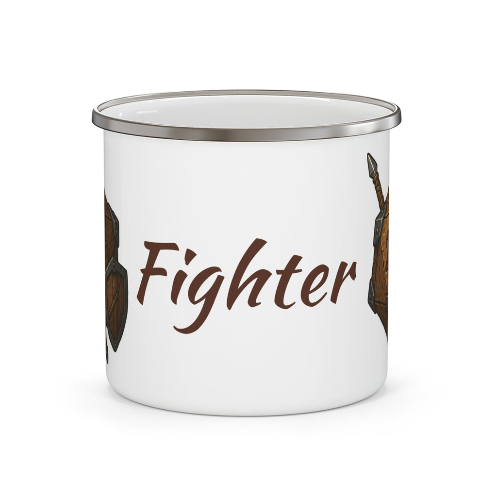 Fighter D20 Enamel  Mug — Fighter’s Resolve