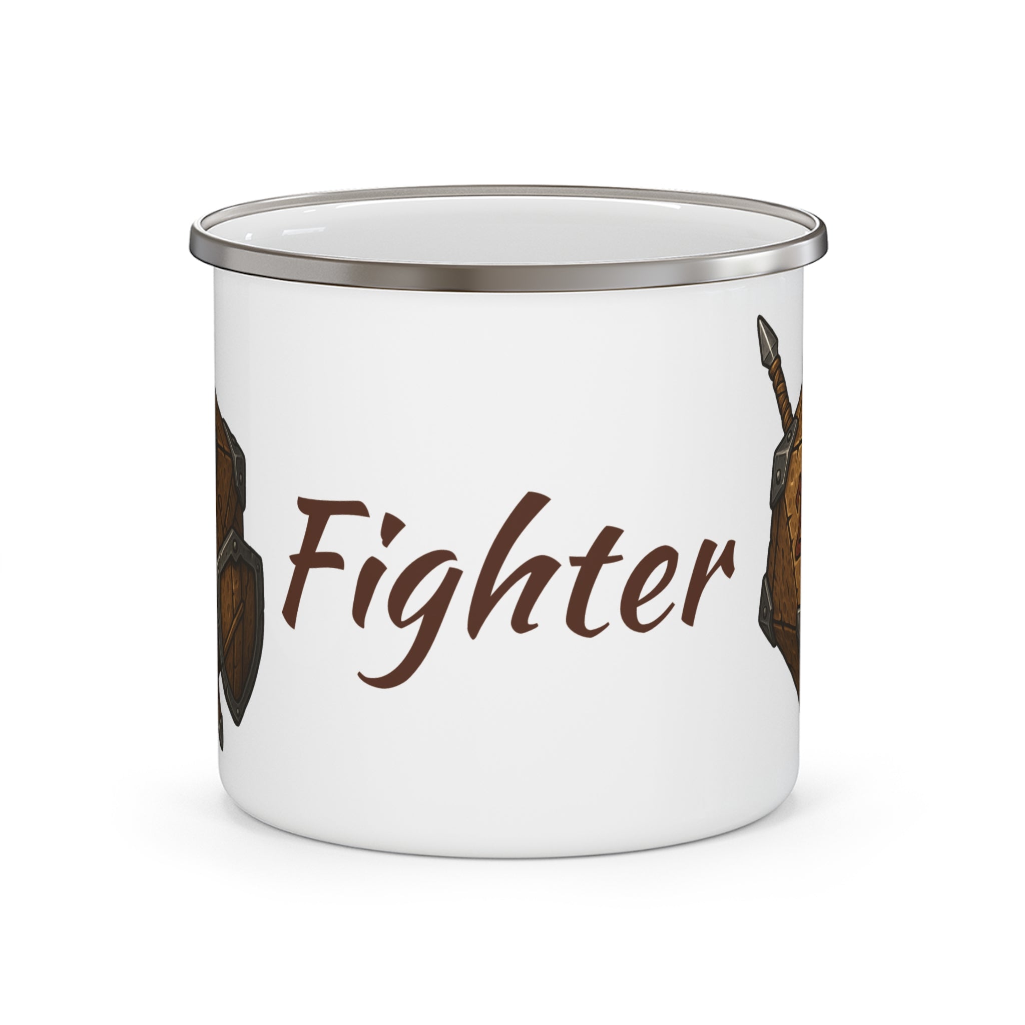Fighter D20 Enamel  Mug — Fighter’s Resolve