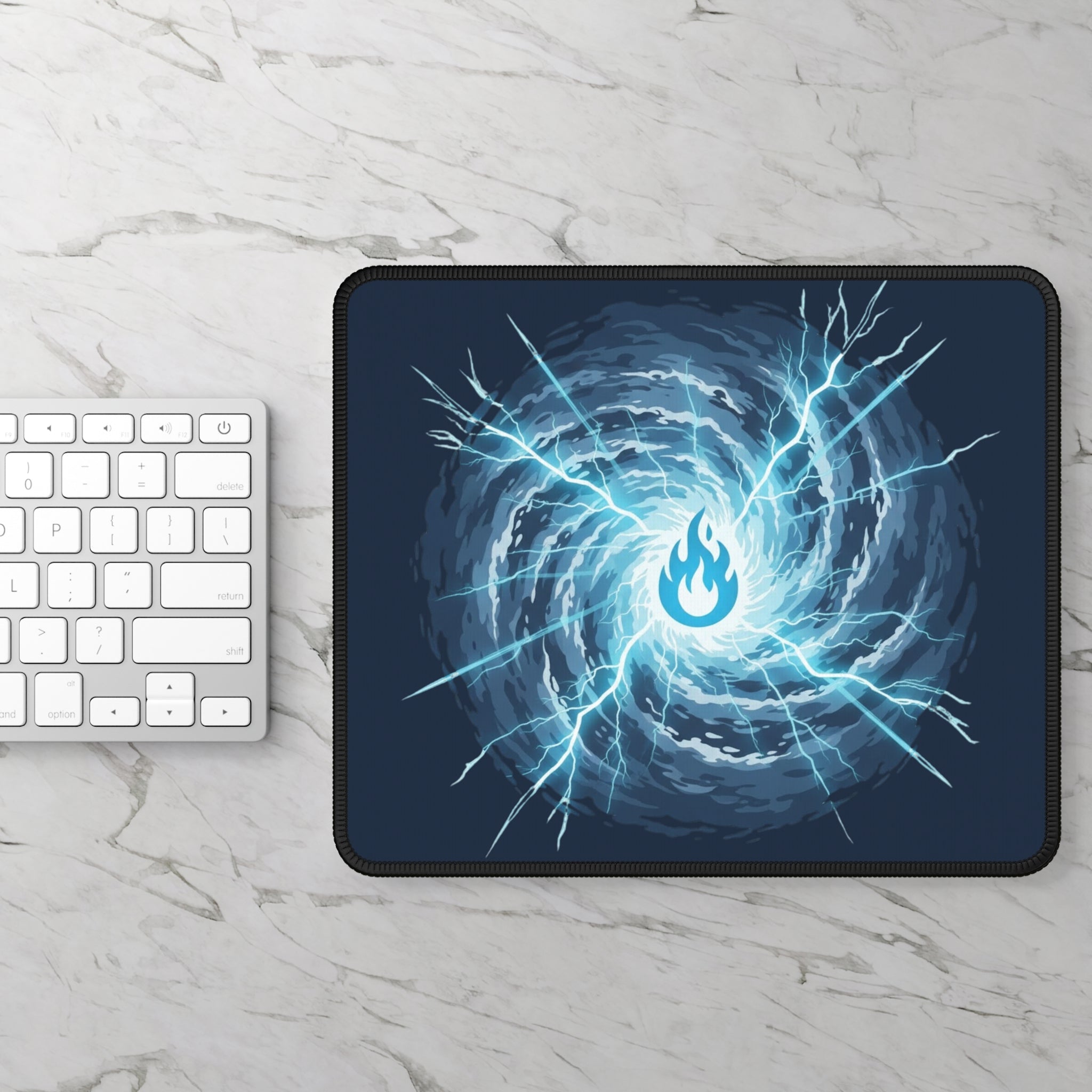Blue Mana Gaming Mouse Pad – Magic the Gathering Inspired | Lightning Arcane Desk Mat | RPG & Gamer Setup Accessory