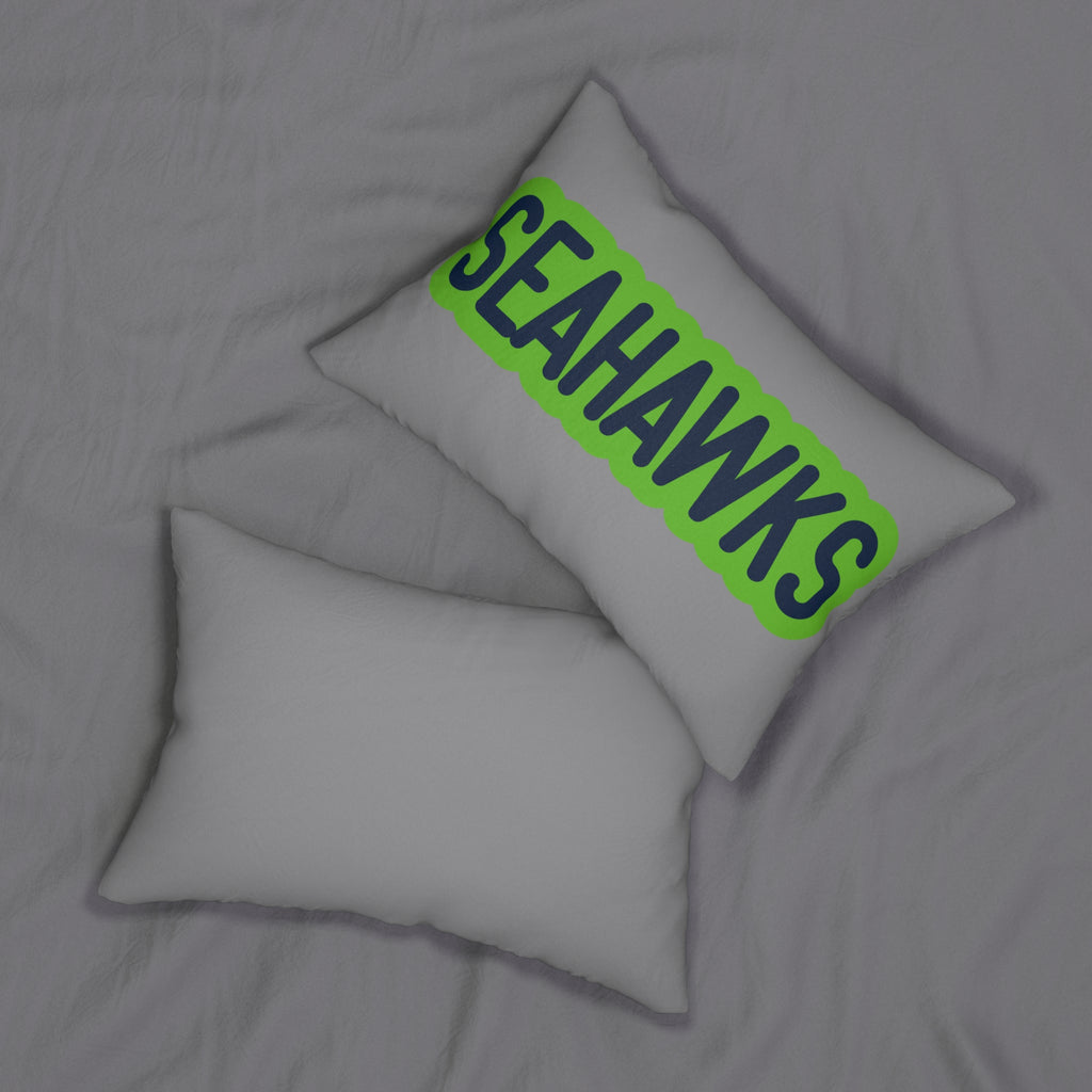 Seahawks Throw Pillow - Navy & Green Football Fan Cushion, Game Day Home Décor, Sports Gift