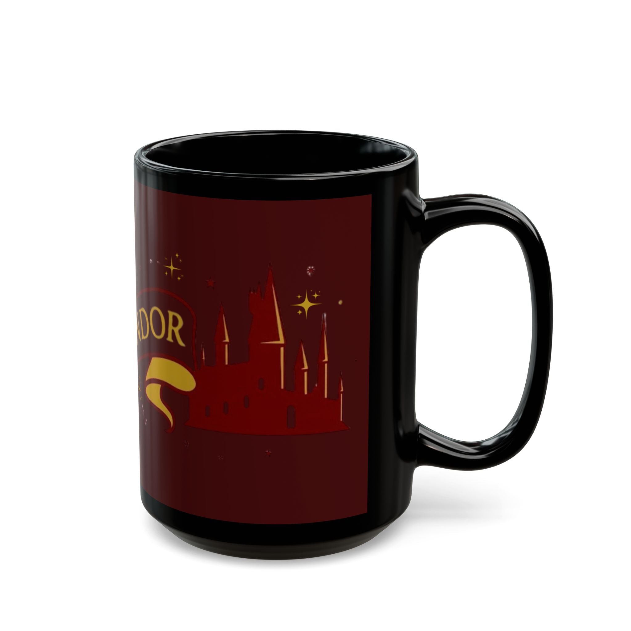 Gryffindor-Inspired Lion Crest Black Mug | 11oz or 15oz