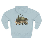 Bear Graphic Fleece Hoodie, Unisex Outdoor Adventure Sweatshirt, Wilderness Cabin Camping Gift, Nature Lover Hiking Apparel, Cozy Mountain