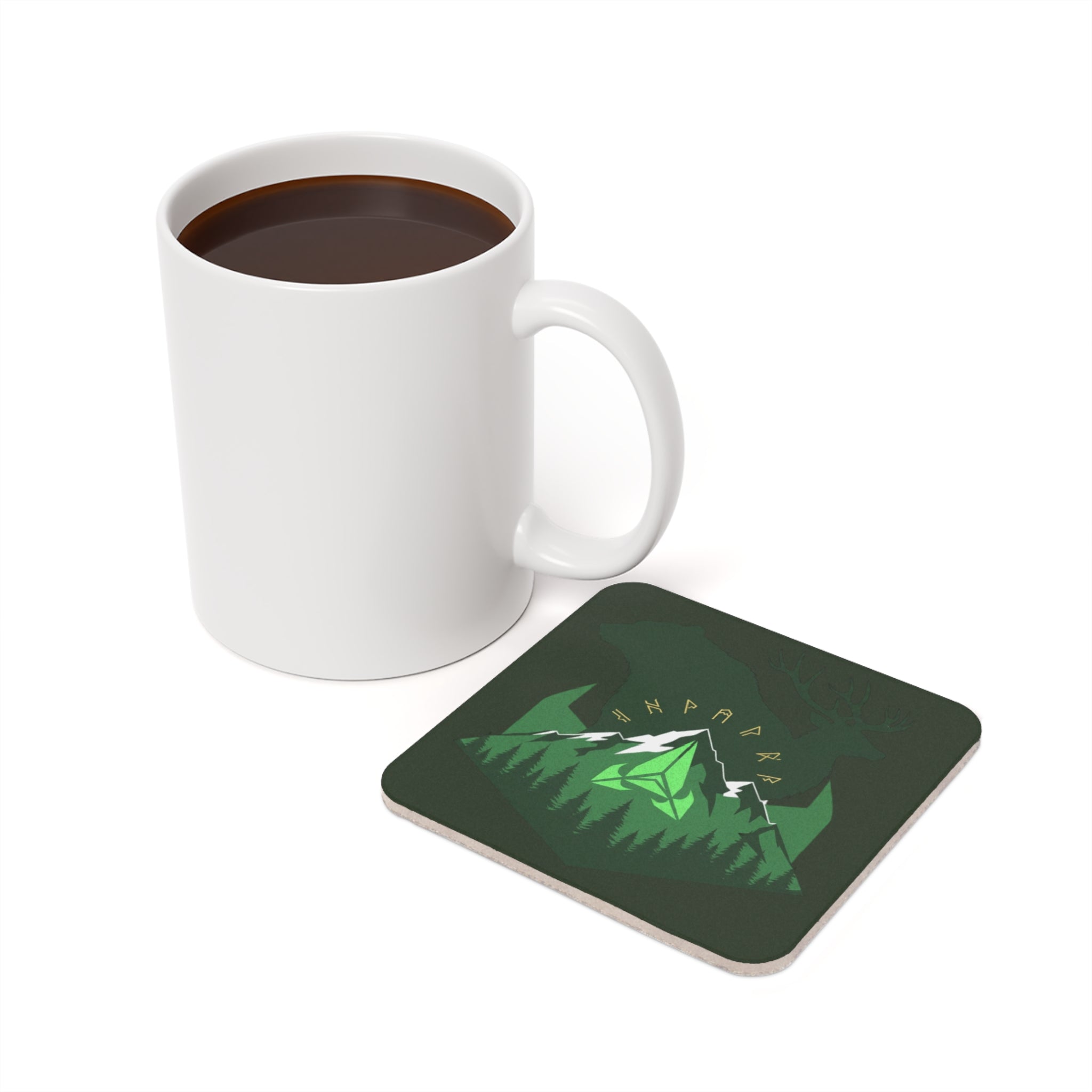 Green MTG Cork Coaster — Round Heat-Resistant Drink Coaster