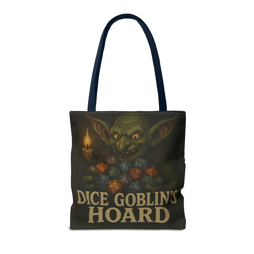 Dice Goblin's Hoard Tote Bag, Fantasy Tote, D&D Accessory, Gamer Gift, Bag for Dice, RPG Fan Tote, Geek Chic, Roleplaying Bag