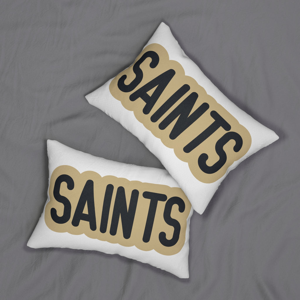 Saints Throw Pillow - Black & Gold Football Fan Cushion, Game Day Home Décor, Sports Gift