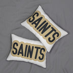 Saints Throw Pillow - Black & Gold Football Fan Cushion, Game Day Home Décor, Sports Gift