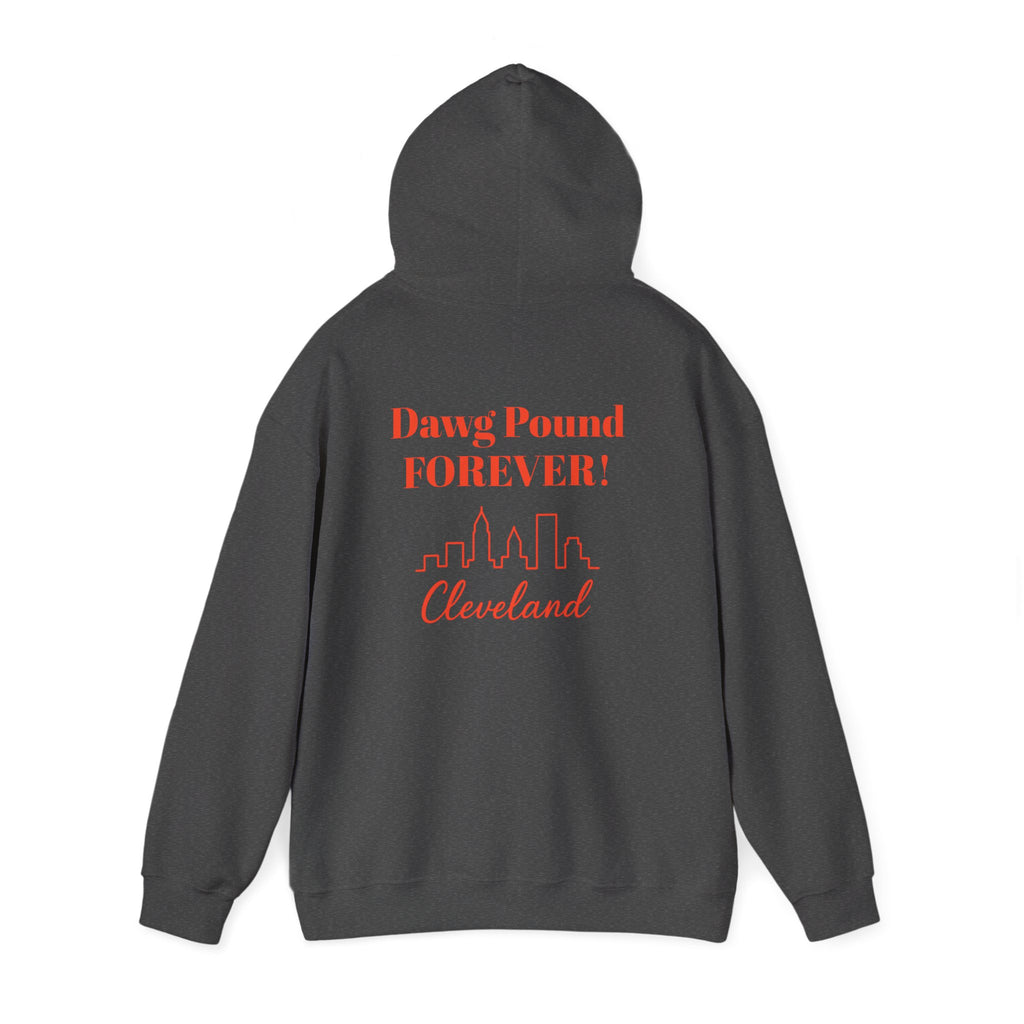 Cleveland -Dawg Pound Forever- Hoodie - Bulldog Mascot - Cleveland Sports Fans