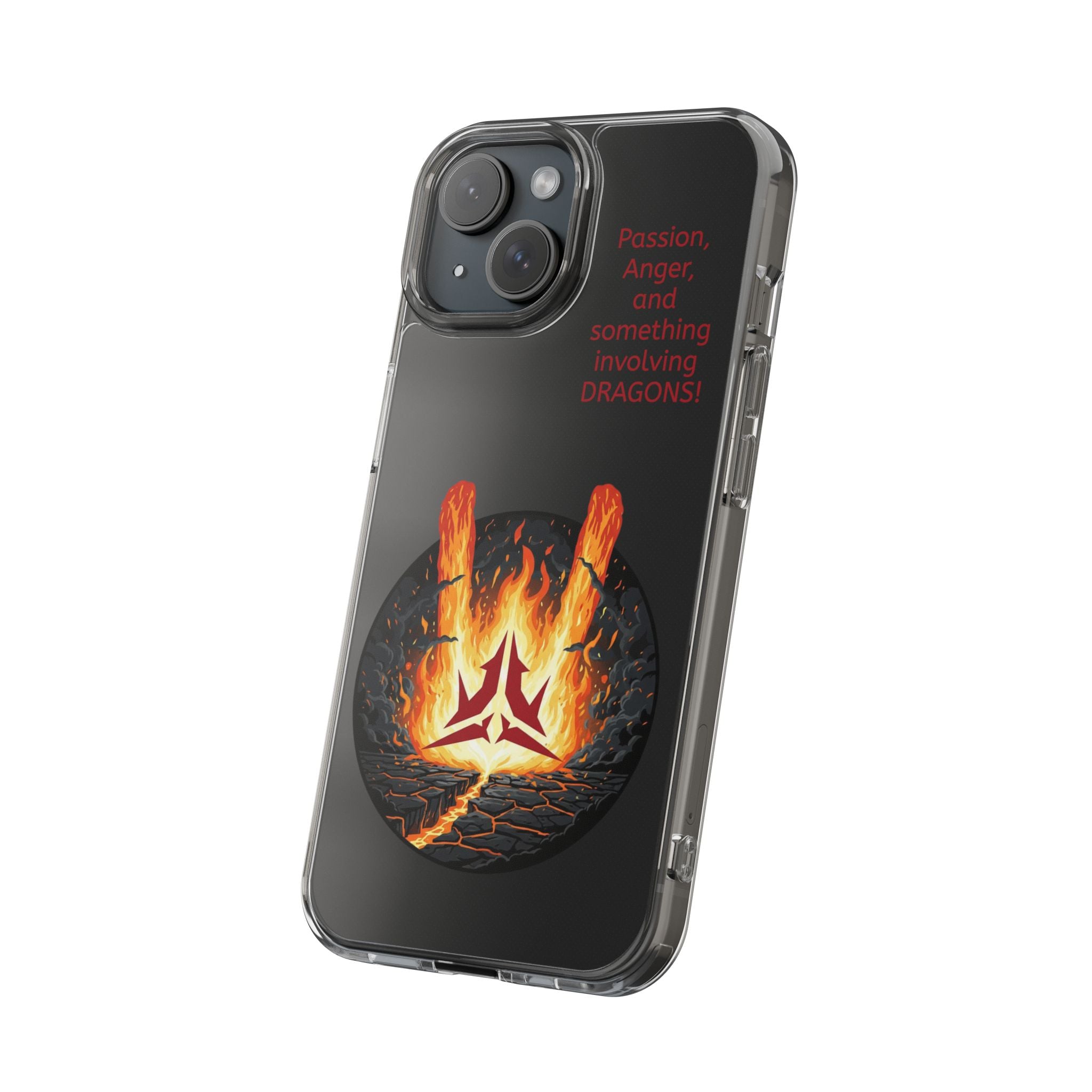 Red Mana Magic the Gathering Inspired: Clear Impact-Resistant Phone Case