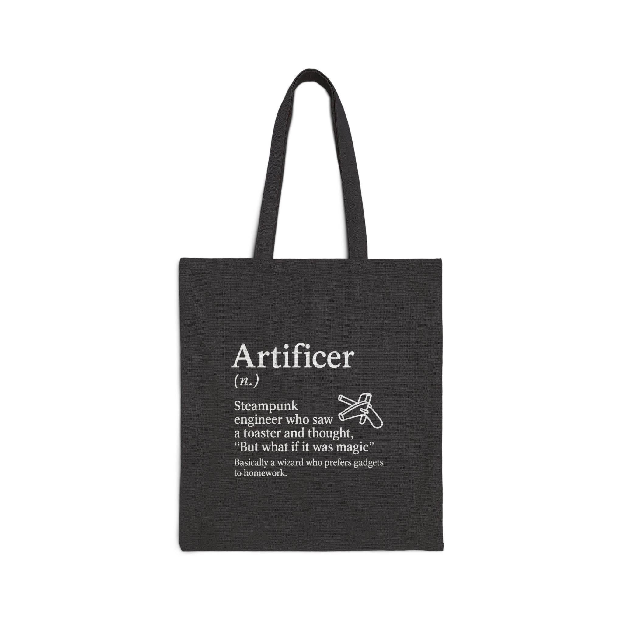 Artificer DnD Tote Bag - Funny Tabletop RPG Gift, Dungeon Master Accessory, Steampunk Gamer Bag, Board Game Night Essential