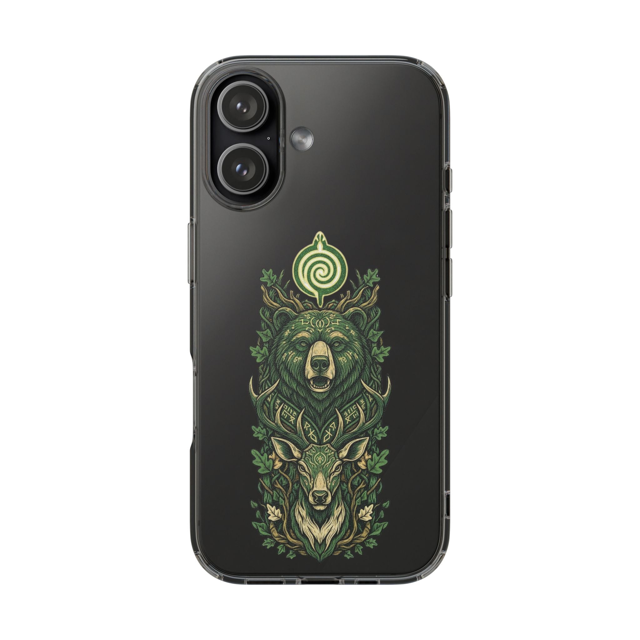 Phone Case — Forest Spirit Bear & Stag Clear Impact‑Resistant Case