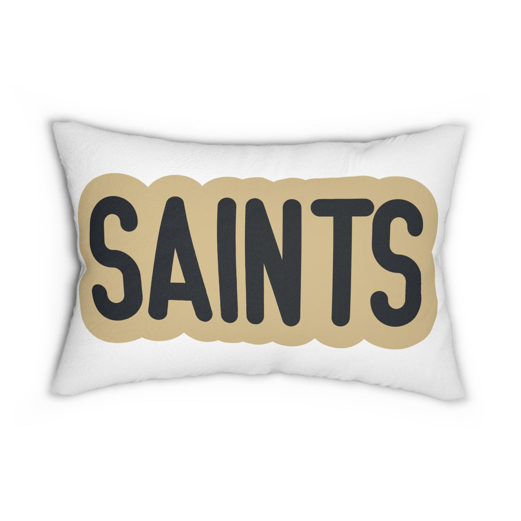 Saints Throw Pillow - Black & Gold Football Fan Cushion, Game Day Home Décor, Sports Gift