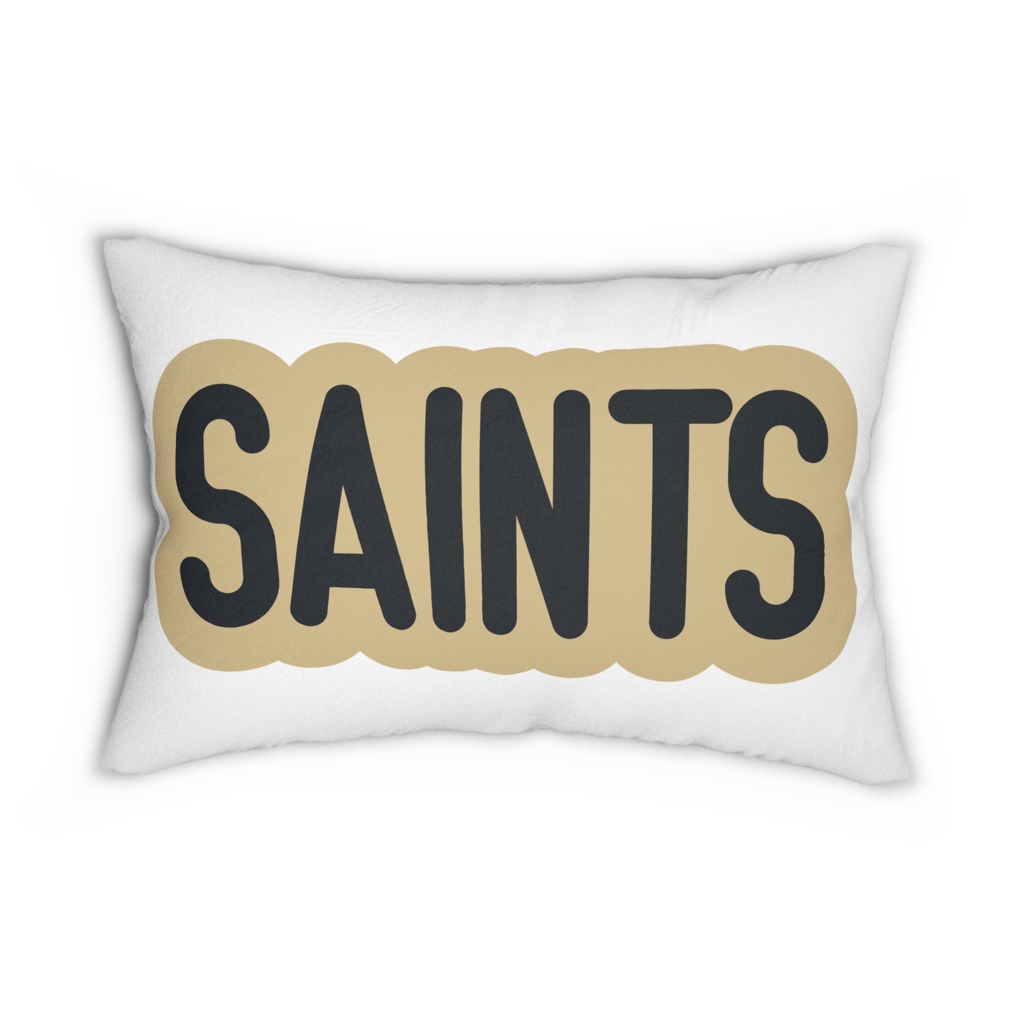 Saints Throw Pillow - Black & Gold Football Fan Cushion, Game Day Home Décor, Sports Gift