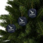 Ravenclaw Crest Inspired Ceramic Ornament | Blue & Silver Christmas Decor | Magic House Decor