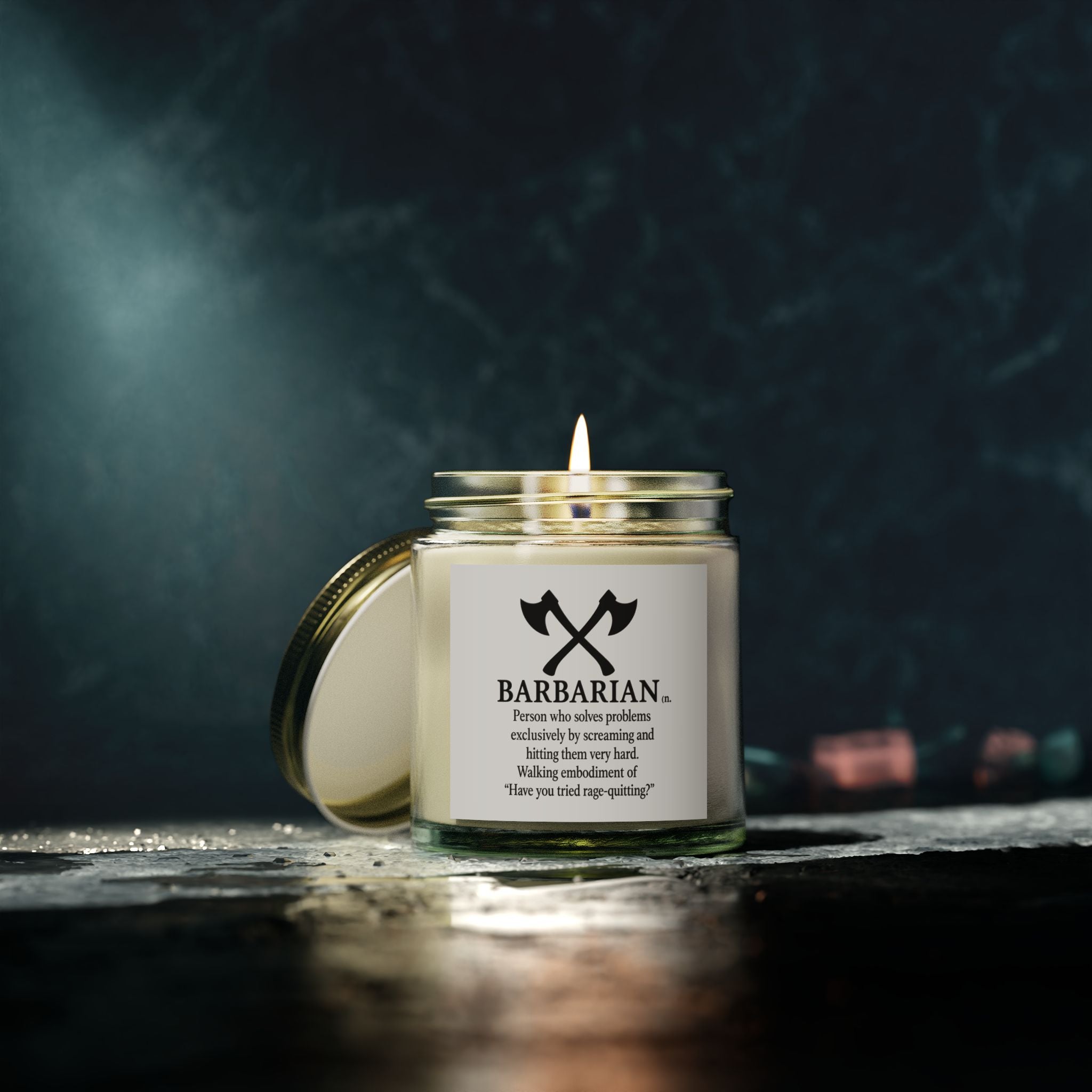 Barbarian Candle | DnD Gift | Dungeons and Dragons Candle | Funny Gamer Candle | TTRPG Gift | Dungeon Master Gift | Tabletop RPG Decor