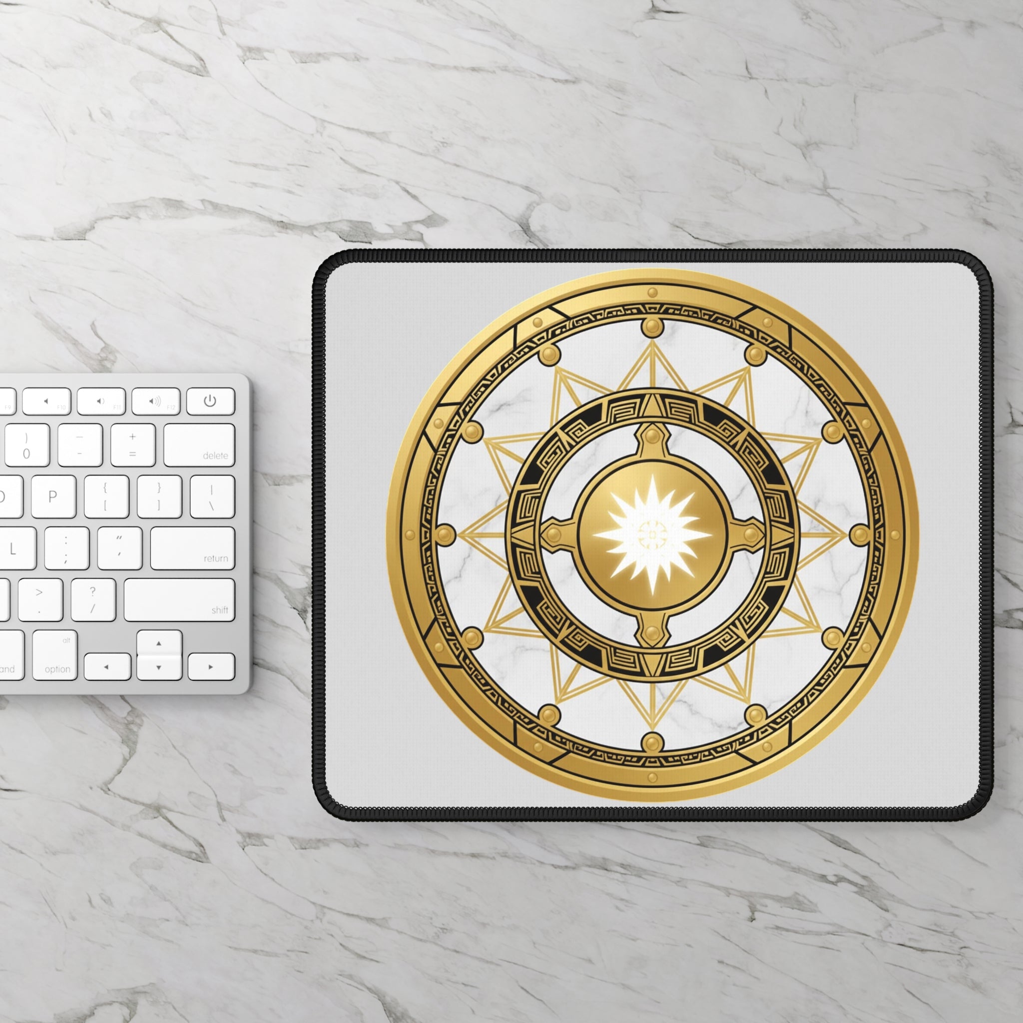 White Mana Gaming Mouse Pad – Magic the Gathering Inspired | RPG Desk Mat | Gamer Setup Accessory | Order & Protection Design