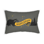 Hufflepuff Badger Lumbar Pillow | Hogwarts Castle Yellow & Charcoal