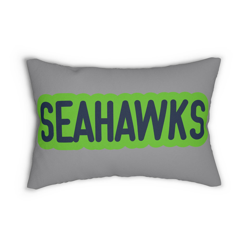 Seahawks Throw Pillow - Navy & Green Football Fan Cushion, Game Day Home Décor, Sports Gift