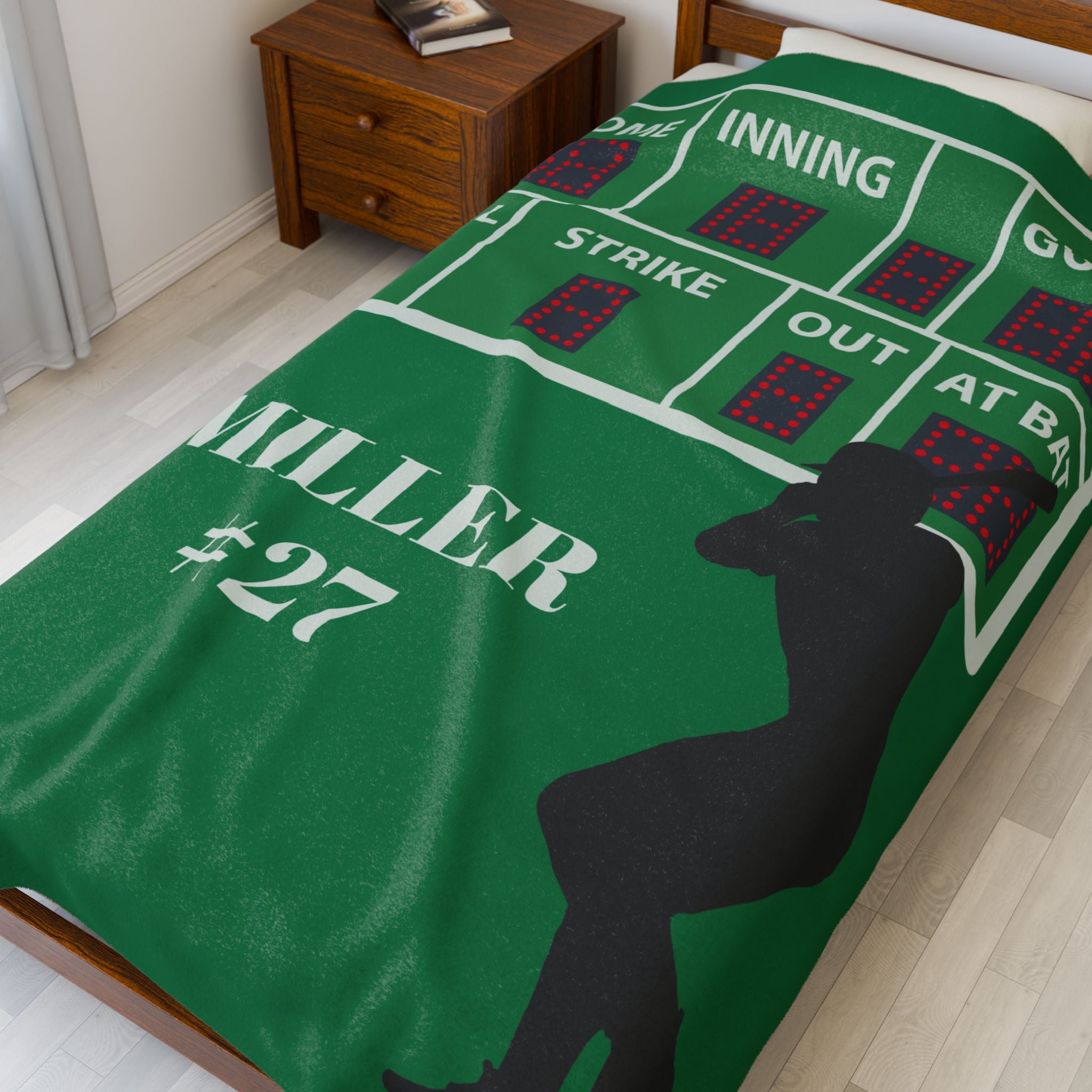 Baseball Blanket, Personalized Sports Team Gift, Last Name and Number, Player Fan Grandparents Parents, Custom Soft Plush Throw, Team Spirit