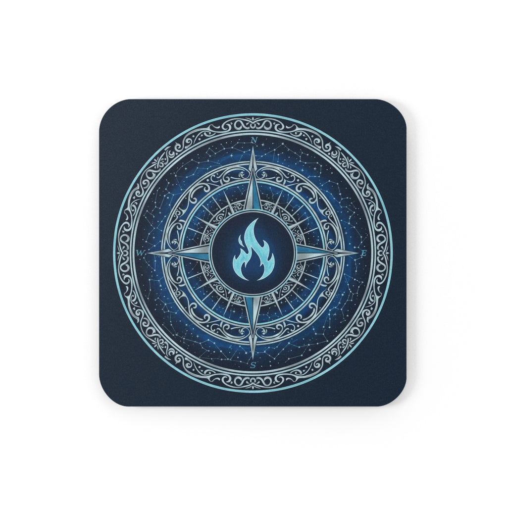 Blue Mana MTG Cork Coaster — Round Heat-Resistant Drink Coaster