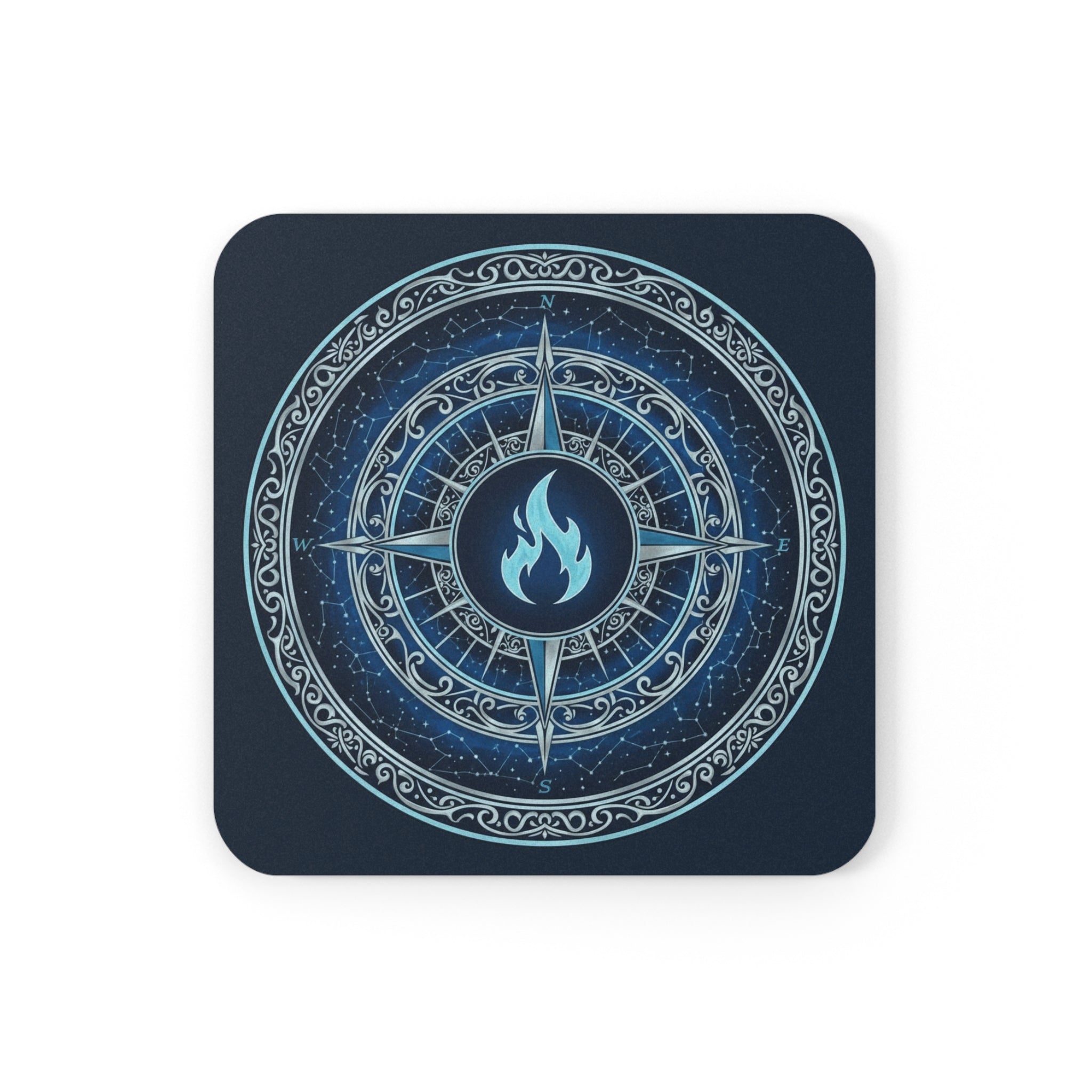 Blue Mana MTG Cork Coaster — Round Heat-Resistant Drink Coaster