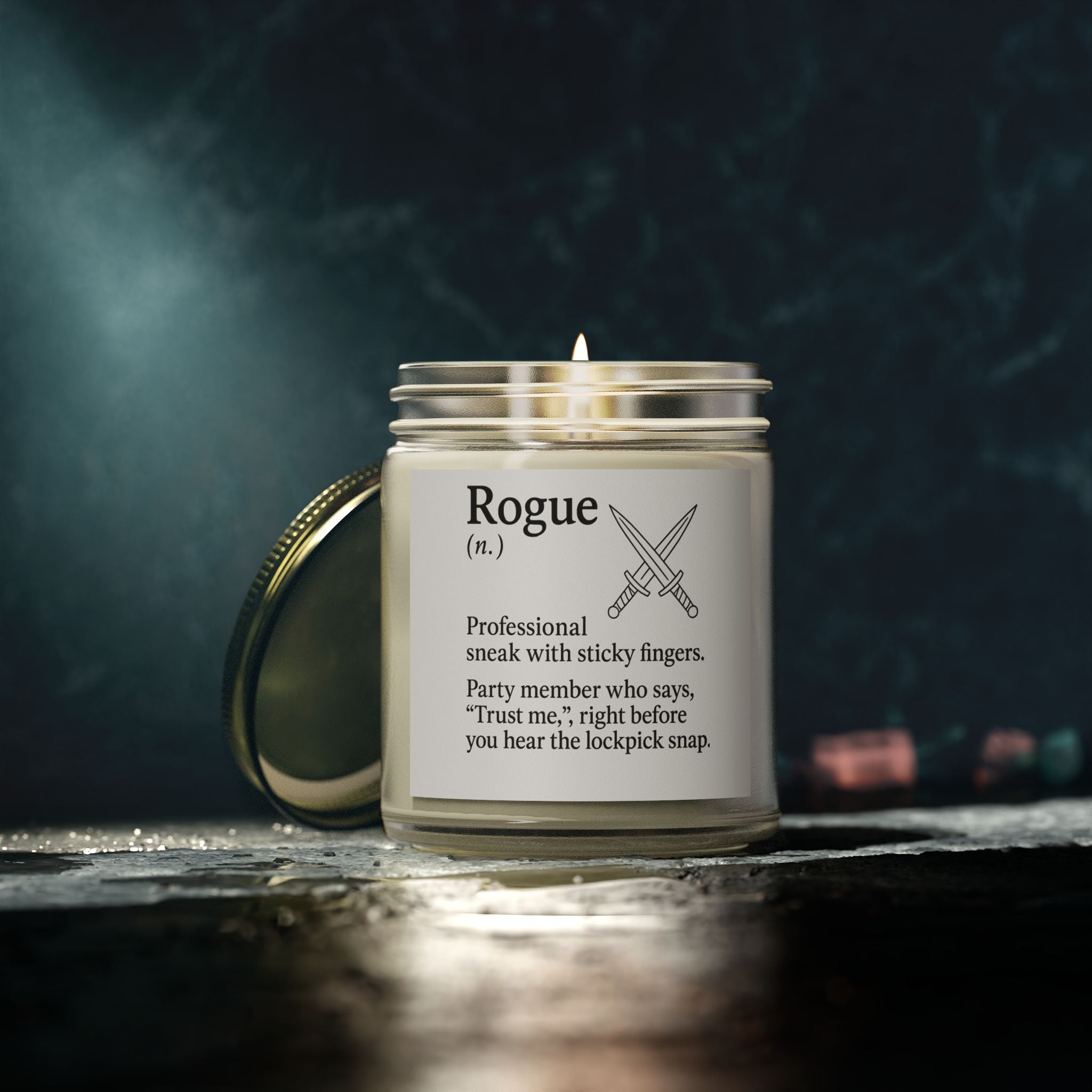 Rogue Candle | DnD Class Gift | Funny RPG Candle for Dungeon Masters & Players | Tabletop Gamer Decor | Dungeons and Dragons Gift Idea