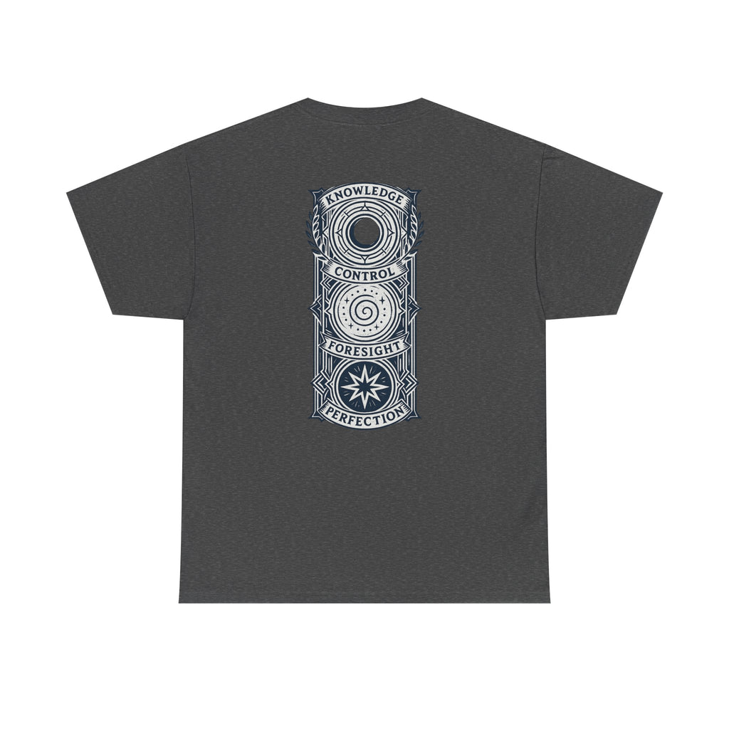Blue Mana Emblem T-Shirt — Knowledge • Control • Foresight • Perfection