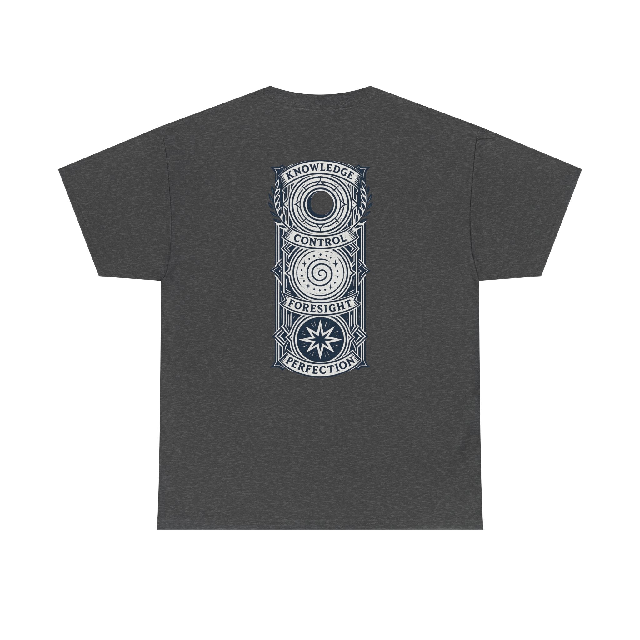 Blue Mana Emblem T-Shirt — Knowledge • Control • Foresight • Perfection