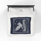Ravenclaw Emblem Velveteen Plush Blanket | Midnight Blue Celestial Throw
