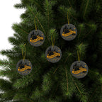 Hufflepuff Badge Ceramic Ornament |Yellow & Black Harry Potter Christmas Decor | Loyal and True Gift