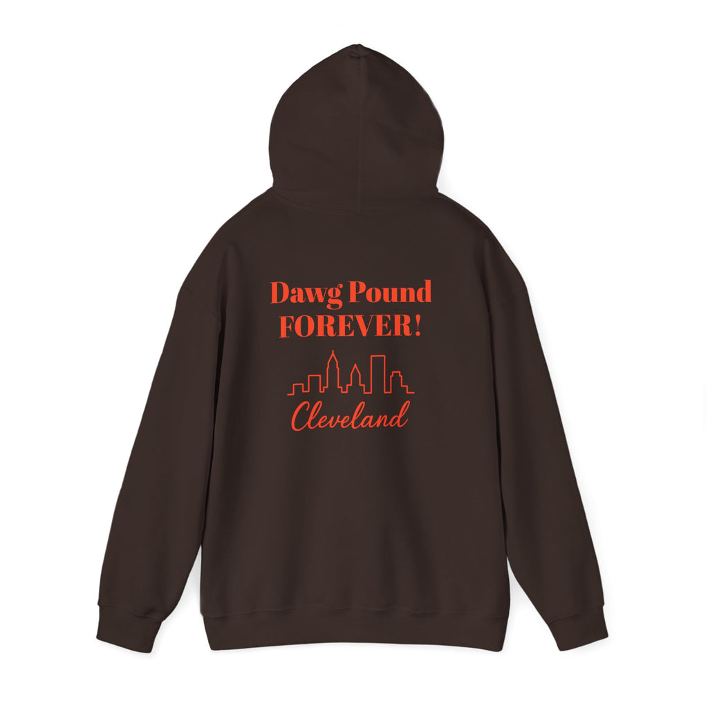 Cleveland -Dawg Pound Forever- Hoodie - Bulldog Mascot - Cleveland Sports Fans