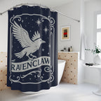 Ravenclaw Shower Curtain | Raven House Bathroom Decor | Wizarding World Bath | Blue and Silver | Wisdom & Wit Gift | Dark Academia Decor