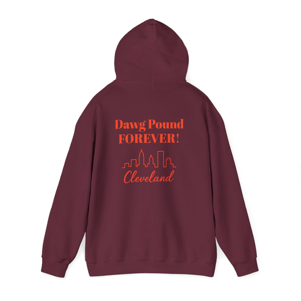 Cleveland -Dawg Pound Forever- Hoodie - Bulldog Mascot - Cleveland Sports Fans