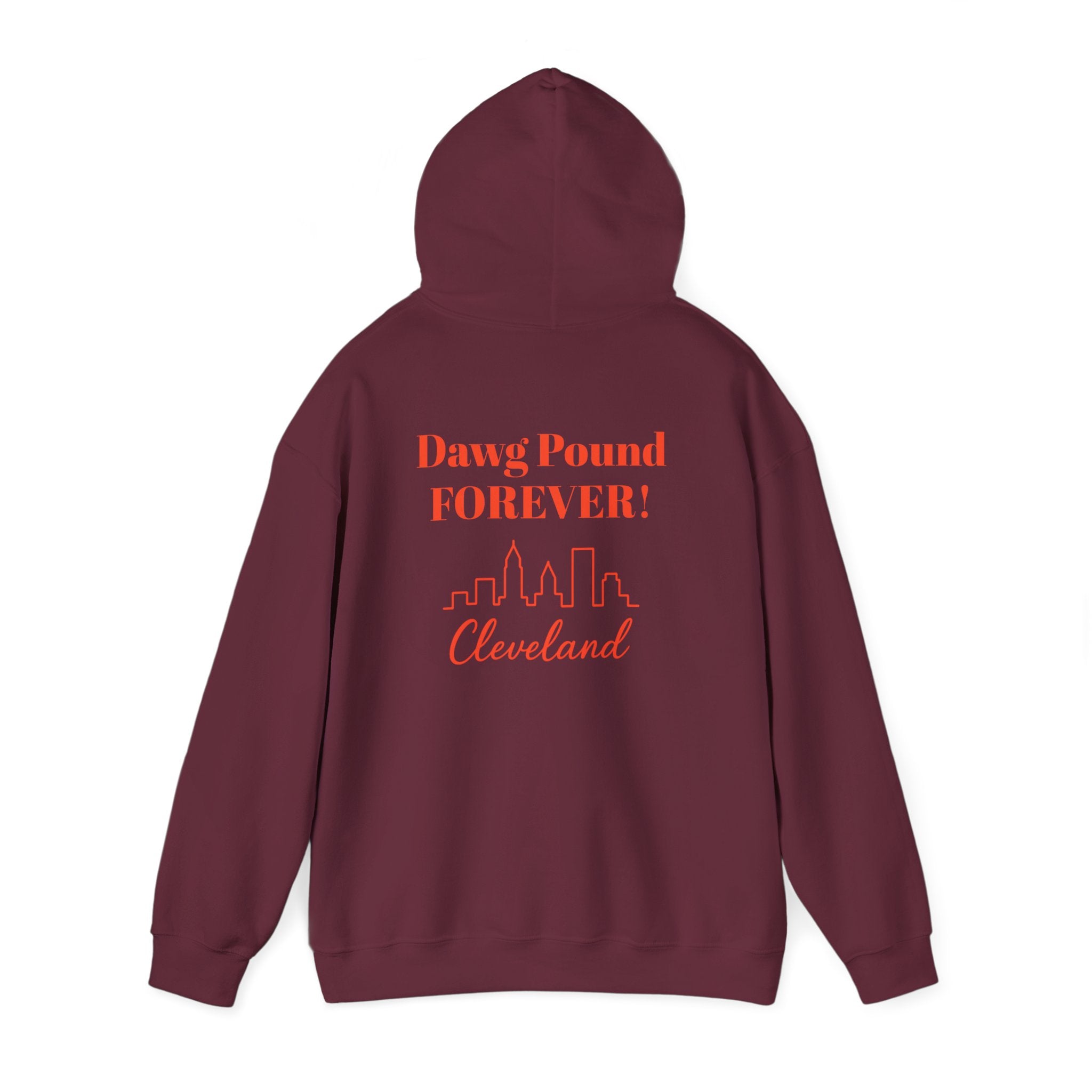 Cleveland -Dawg Pound Forever- Hoodie - Bulldog Mascot - Cleveland Sports Fans